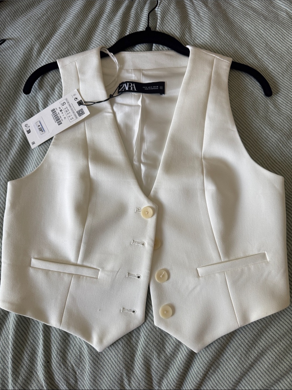 Zara Cream Button-Front Vest